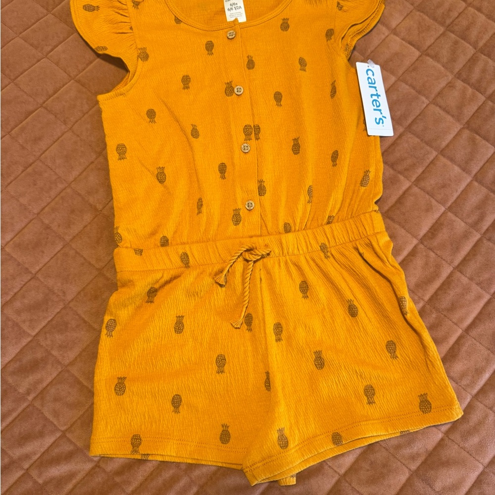 Carter's Yellow Pineapple Print Jumpsuit